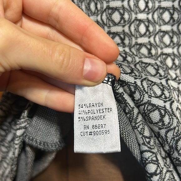 Elegant gray and black monogram design midi dress (Dress only—belt separate) - Picture 8 of 9